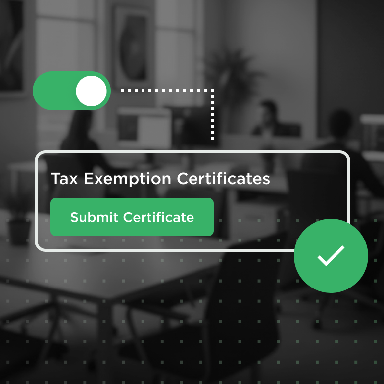 Self-Service Tax-Exempt application visual